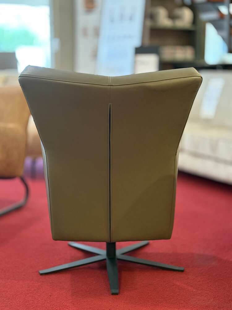 breda, draaifauteuil, leder, groen, fauteuil, sale, outlet, toonzaalmodel