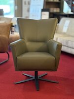 breda, draaifauteuil, leder, groen, fauteuil, sale, outlet, toonzaalmodel