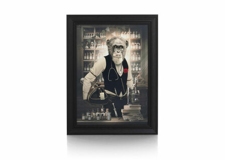 46617-MCL,bartender,monkey,aap,dokter,doc,schilderij,coco,maison,decozit,