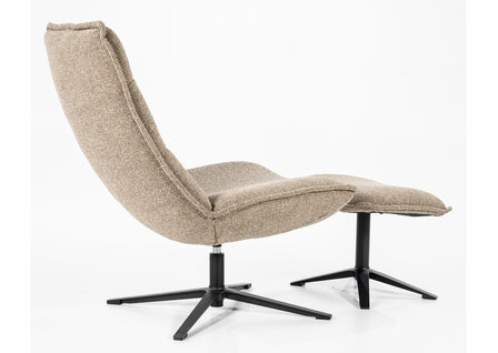 eleonora, marcus, fauteuil, draaifauteuil, stof, beige, poef, baquer, kubus, wonen, culemborg, 