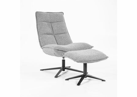 eleonora, marcus, fauteuil, draaifauteuil, stof, licht, grijs, poef, baquer, kubus, wonen, culemborg, 