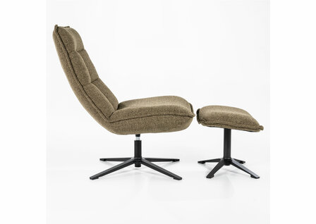 eleonora, marcus, fauteuil, draaifauteuil, stof, groen, poef, baquer, kubus, wonen, culemborg, 