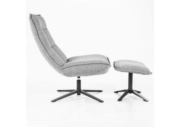 eleonora, marcus, fauteuil, draaifauteuil, stof, licht, grijs, poef, baquer, kubus, wonen, culemborg, 